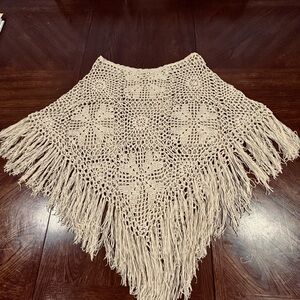 Umgee Crochet Open Knit Poncho Cardigan Sweater Woman’s M / L Boho Whimsigoth